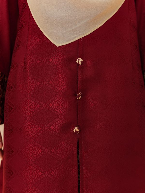 Kurung Sulaman Cinta (BURGUNDY) - Image 5