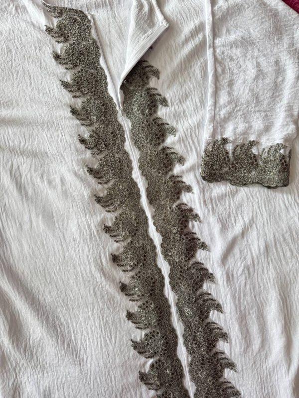 ABAYA SUMAIYAH LACE WHITE - Image 2