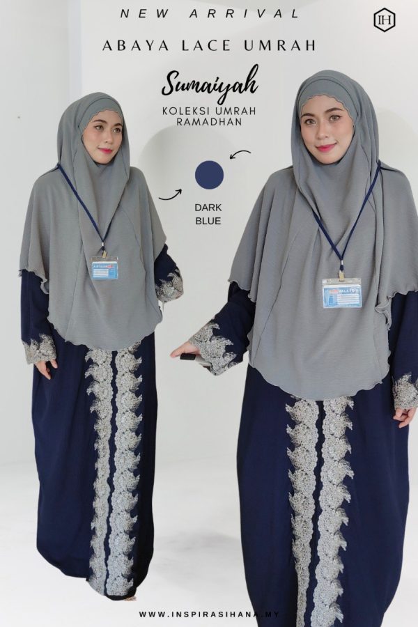 ABAYA SUMAIYAH LACE DARK BLUE