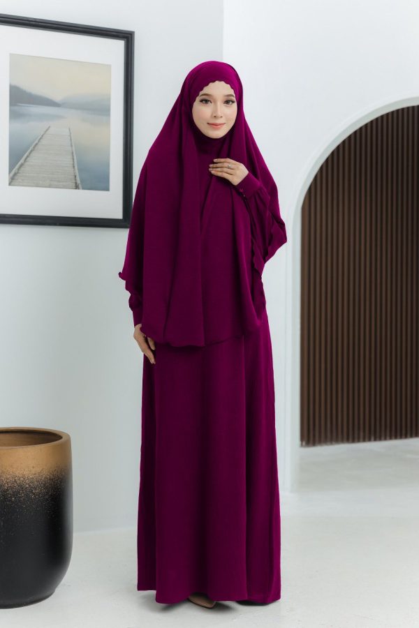 JUBAH KHADEEJA MAROON 2XL