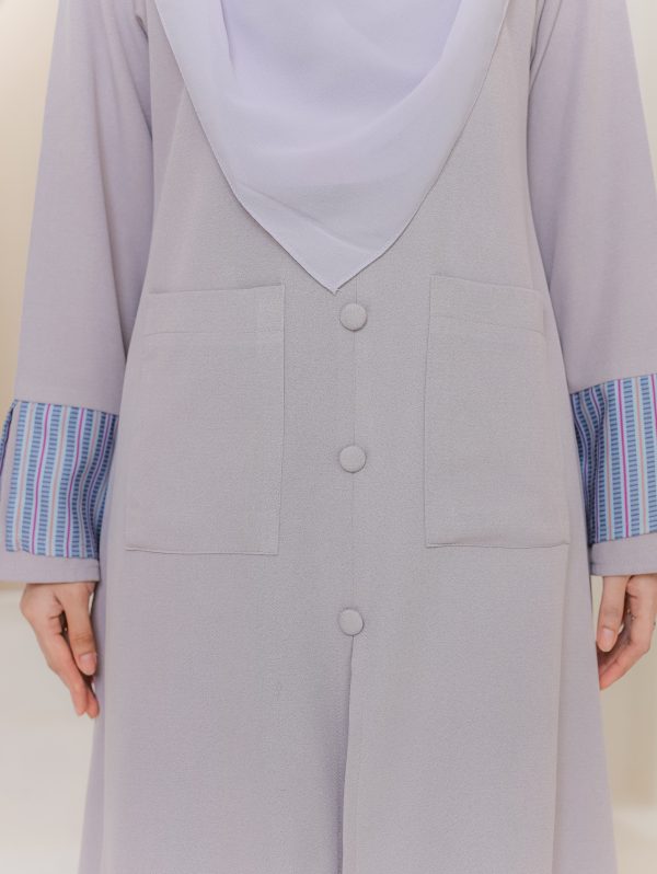 BAJU KURUNG JASMINE SILVER GREY S - Image 3