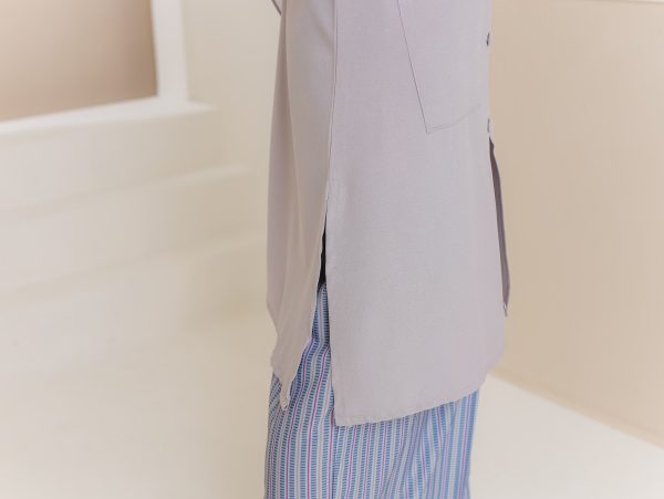 BAJU KURUNG JASMINE SILVER GREY S - Image 4