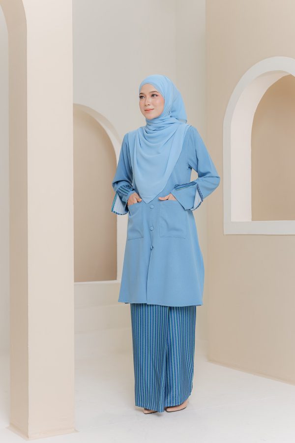 BAJU KURUNG JASMINE SKY BLUE 2XL